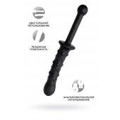 Черный двусторонний фаллоимитатор из силикона - 24,5 см. - POPO Pleasure