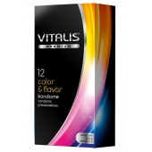 Цветные ароматизированные презервативы VITALIS PREMIUM color   flavor - 12 шт. - Vitalis - купить с доставкой в Новосибирске