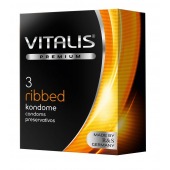 Ребристые презервативы VITALIS PREMIUM ribbed - 3 шт. - Vitalis - купить с доставкой в Новосибирске