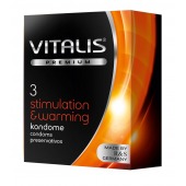 Презервативы VITALIS PREMIUM stimulation   warming с согревающим эффектом - 3 шт. - Vitalis - купить с доставкой в Новосибирске