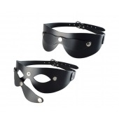 Черная кожаная маска  Новичок - Sitabella - купить с доставкой в Новосибирске