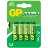 Батарейки солевые GP GreenCell AAA/R03G - 4 шт. - Элементы питания - купить с доставкой в Новосибирске