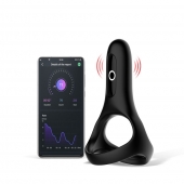 Черное виброкольцо Magic Motion Rise с подхватом мошонки - Magic Motion - в Новосибирске купить с доставкой