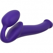 Фиолетовый безремневой страпон Silicone Bendable Strap-On - size M - Strap-on-me - купить с доставкой в Новосибирске