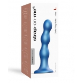 Голубая насадка Strap-On-Me Dildo Plug Balls size L - Strap-on-me - купить с доставкой в Новосибирске