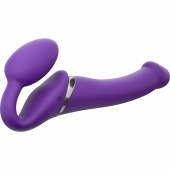 Фиолетовый безремневой вибрострапон Vibrating Bendable Strap-On - size L - Strap-on-me - купить с доставкой в Новосибирске