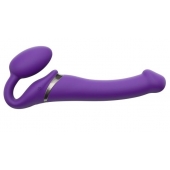 Фиолетовый безремневой вибрострапон Vibrating Bendable Strap-On - size L - Strap-on-me - купить с доставкой в Новосибирске
