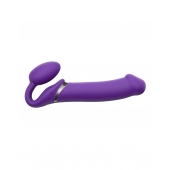 Фиолетовый безремневой вибрострапон Silicone Bendable Strap-On - size XL - Strap-on-me - купить с доставкой в Новосибирске