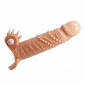 Телесная удлиняющая вибронасадка Penis Sleeve Connor - 17 см. - Baile - в Новосибирске купить с доставкой