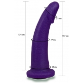 Фиолетовая гладкая изогнутая насадка-плаг - 14,7 см. - LOVETOY (А-Полимер) - купить с доставкой в Новосибирске