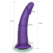 Фиолетовая гладкая изогнутая насадка-плаг - 17 см. - LOVETOY (А-Полимер) - купить с доставкой в Новосибирске