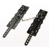 Узорчатые кожаные оковы с регулируемыми ремешками - Crazy Handmade - купить с доставкой в Новосибирске