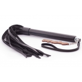 Черная кожаная плеть  Индиго  - 50 см. - Crazy Handmade - купить с доставкой в Новосибирске