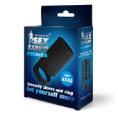 Черная открытая насадка на пенис с кольцом для мошонки XXXL-size - 9,9 см. - Sex Expert - в Новосибирске купить с доставкой