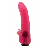 Розовая насадка для страпона с клиторальными лепестками - 18,5 см. - LOVETOY (А-Полимер) - купить с доставкой в Новосибирске