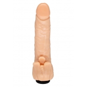 Телесная гелевая насадка-фаллос с клиторальными лепестками - 18,5 см. - LOVETOY (А-Полимер) - купить с доставкой в Новосибирске