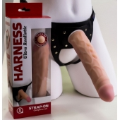 Насадка-фаллос в комплекте с трусиками Harness - 21,6 см. - LOVETOY (А-Полимер) - купить с доставкой в Новосибирске