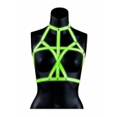 Портупея Bra Harness с неоновым эффектом - размер L-XL - Shots Media BV - купить с доставкой в Новосибирске