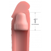 Телесная насадка-удлинитель 1 Inch Silicone X-tension - 17,8 см. - Pipedream - в Новосибирске купить с доставкой