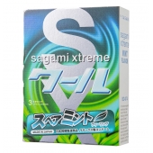 Презервативы Sagami Xtreme Mint с ароматом мяты - 3 шт. - Sagami - купить с доставкой в Новосибирске