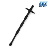 Черный силиконовый уретральный стимулятор - 15 см. - Sex Expert - купить с доставкой в Новосибирске