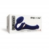 Синий безремневой страпон Multi Orgasm Size S с клиторальной стимуляцией - Strap-on-me - купить с доставкой в Новосибирске