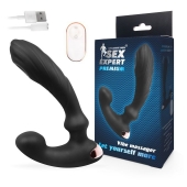 Черный вибромассажер простаты Sex Expert - 14,5 см. - Sex Expert - в Новосибирске купить с доставкой