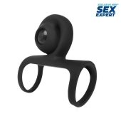 Черная вибронасадка на пенис Sex Expert - Sex Expert - в Новосибирске купить с доставкой