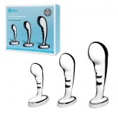 Набор из 3 стальных стимуляторов простаты Stainless Steel P-spot Training Set - b-Vibe - в Новосибирске купить с доставкой