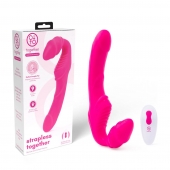 Розовый безремневой страпон на радиоуправлении Strapless Together - 22 см. - Together Toy - купить с доставкой в Новосибирске