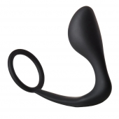 Черное эрекционное кольцо с анальной пробкой Anal Plug With Cockring - Dream Toys - в Новосибирске купить с доставкой