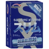 Розовые презервативы Sagami Xtreme FEEL FIT 3D - 3 шт. - Sagami - купить с доставкой в Новосибирске