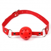 Красный кляп-шар с отверстиями для дыхания - Сима-Ленд - купить с доставкой в Новосибирске