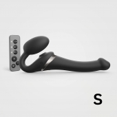 Черный безремневой страпон Multi Orgasm Size S с клиторальной стимуляцией - Strap-on-me - купить с доставкой в Новосибирске