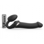 Черный безремневой страпон Multi Orgasm Size L с клиторальной стимуляцией - Strap-on-me - купить с доставкой в Новосибирске