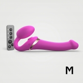 Ярко-розовый безремневой страпон Multi Orgasm Size M с клиторальной стимуляцией - Strap-on-me - купить с доставкой в Новосибирске