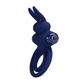 Синее эрекционное кольцо с вибростимуляцией клитора Powerful Ring - Baile - в Новосибирске купить с доставкой