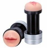 Двусторонний мастурбатор REALSTUFF 2 IN 1 HUMMER MOUTH   VAGINA - ротик и вагина - Dream Toys - в Новосибирске купить с доставкой
