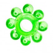Зеленое эрекционное кольцо-цветок - Toyfa Basic - в Новосибирске купить с доставкой