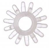 Прозрачное гелевое эрекционное кольцо с шипиками - Toyfa Basic - в Новосибирске купить с доставкой