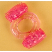 Розовое виброкольцо с двумя батарейками - Toyfa Basic - в Новосибирске купить с доставкой