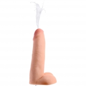 Телесный фаллоимитатор с имитацией эякуляции 8 Inch Squirting Dildo with Syringe - 20,3 см. - XR Brands