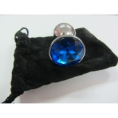 Анальное украшение BUTT PLUG  Small с синим кристаллом - 7 см. - Anal Jewelry Plug - купить с доставкой в Новосибирске