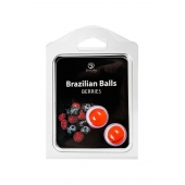 Набор из 2 шариков с массажным маслом Brazilian Balls с ароматом ягод - Secret Play - купить с доставкой в Новосибирске