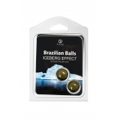 Набор из 2 шариков с массажным маслом Brazilian Balls с ледяным эффектом - Secret Play - купить с доставкой в Новосибирске