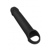 Черная насадка-удлинитель с вибрацией Vibrating Extender With Remote - Dream Toys - в Новосибирске купить с доставкой