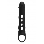Черная насадка-удлинитель Vibrating Extender With Remote с вибрацией - Dream Toys - в Новосибирске купить с доставкой
