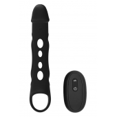 Черная насадка-удлинитель Vibrating Extender With Remote с вибрацией - Dream Toys - в Новосибирске купить с доставкой