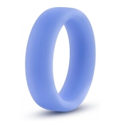 Голубое люминесцентное кольцо Silicone Glo Cock Ring - Blush Novelties - в Новосибирске купить с доставкой