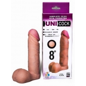 Фаллическая насадка для страпона UNICOCK 8  - 20 см. - LOVETOY (А-Полимер) - купить с доставкой в Новосибирске